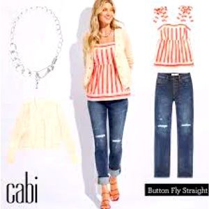 Cabi Button Fly Straight Jeans - Size 8